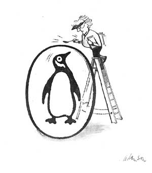 Publishers' Marks: Penguin Books
George Worsley Adamson (born 1913)

First published in Punch on 10 July 1963

Bibliotheek van de Universiteit van Amsterdam
